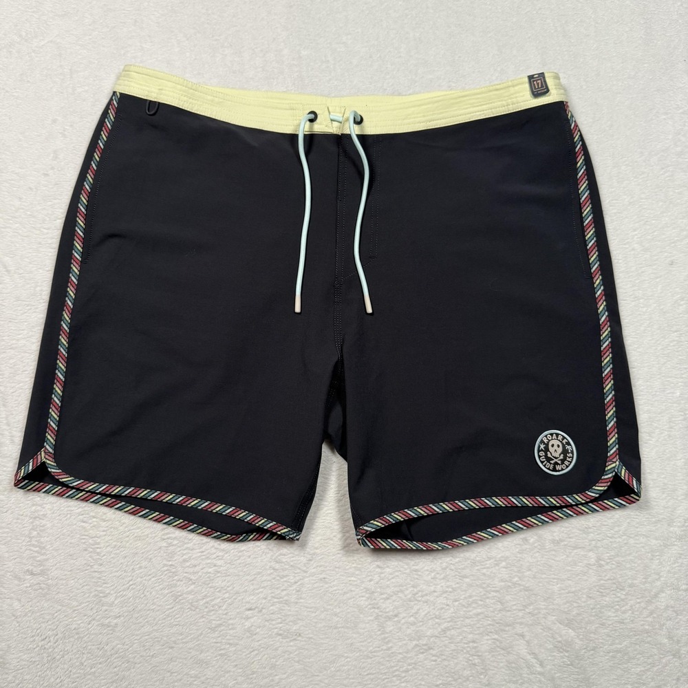 Roark Shorts Mens 30 Black The Chiller 17 Outseam‎ Boardshorts Swim Trunks Trim
